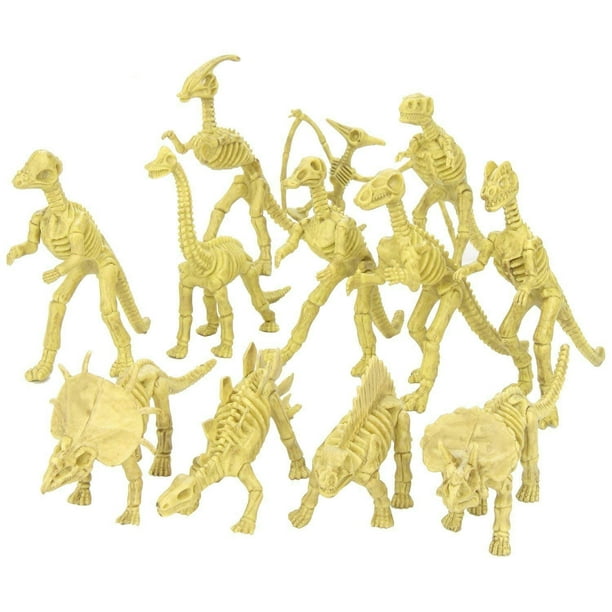 12X Various Plastic Dinosaurs Fossil Skeleton Dino Figures Kids Toy Gift Nice ZT